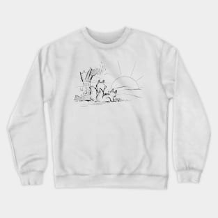 Two foxes enjoying the sunset Crewneck Sweatshirt